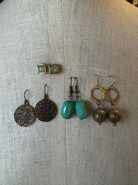 Mixed Set of Women’s Earrings - Turquoise, Gold, Bronze